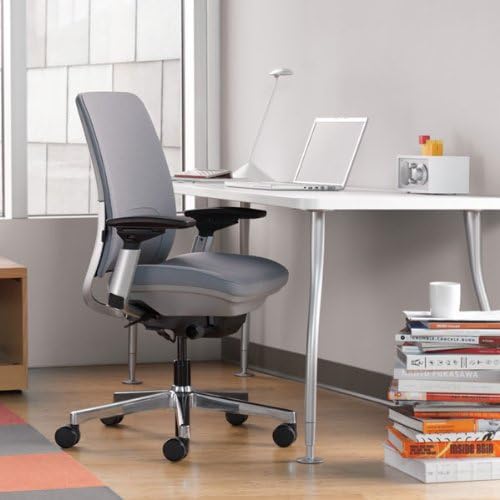 Steelcase Amia Office Chair - Most Comfortable Sit - 4 Points of Adjustability - Ergonomic Desk Chair - Upper Back Support - Adjustable Lumbar Support - Blue Fabric