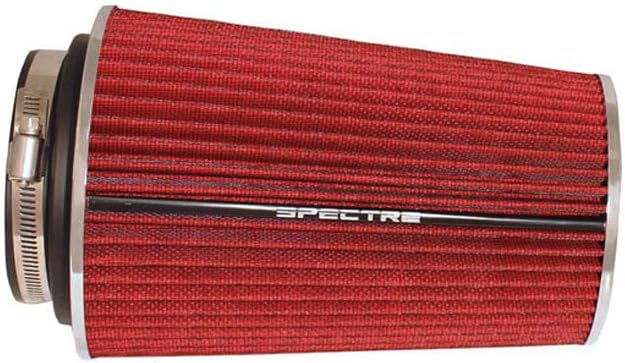 Spectre Performance SPE-9732 Universal Clamp-On Air Filter: Round Tapered; 3 in/3.5 in/4 in (102 mm/89 mm/76 mm) Flange ID; 8.75 in (222 mm) Height; 6 in (152 mm) Base; 4.75 in (121 mm) Top,Red
