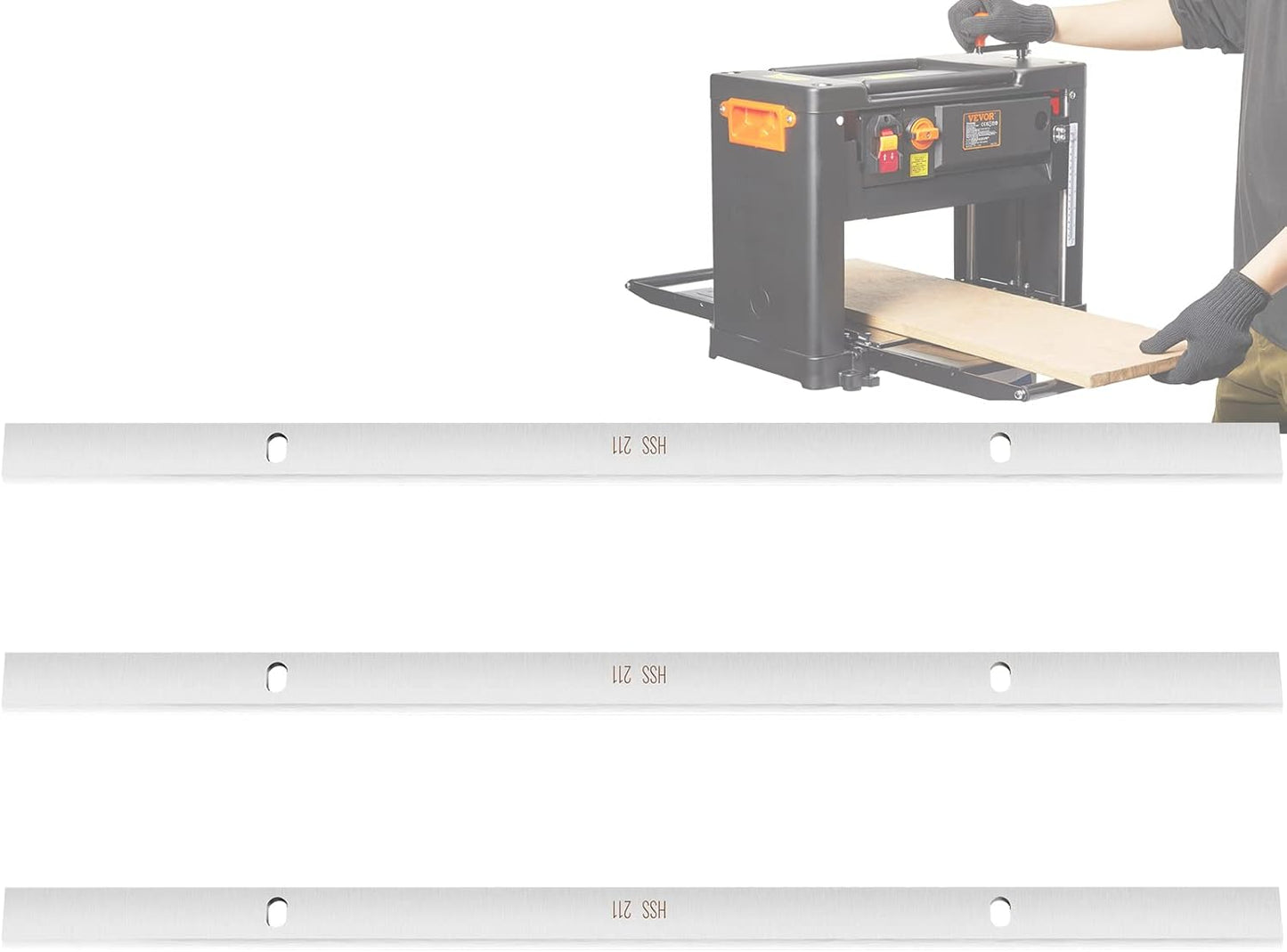 VEVOR Thickness Planer - 13-Inch Benchtop Wood Planer, 2000W, 8000 rpm, 15 AMP, Foldable, 6m/min Planing Speed, Iron Stand, Dust Exhaust for Woodworking