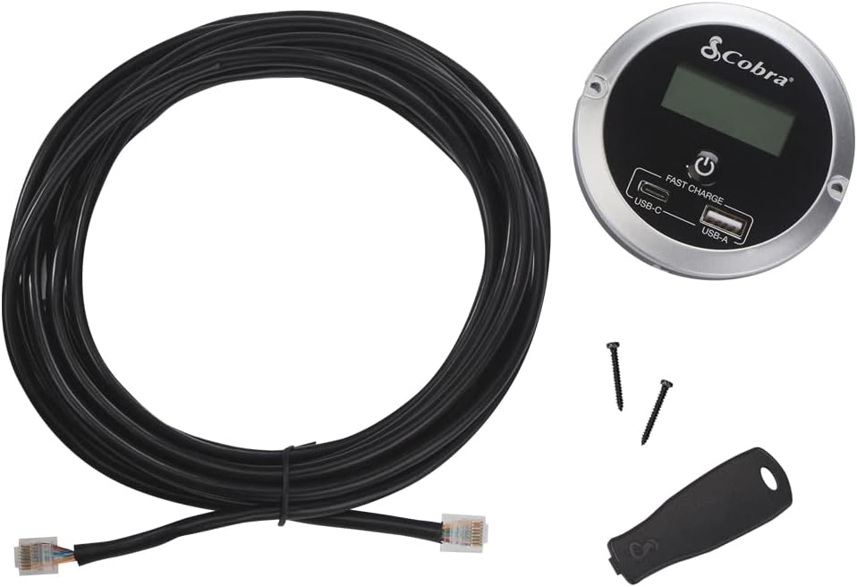 Cobra CPIALCDG1 Remote Controller – Compatible with Cobras Professional Grade Power Inverters, Remote On/Off, 4 Mounting Options, 2 USB Ports, Black