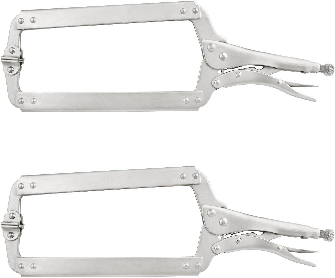 4 Pack 18 Inch C Clamp Locking Pliers,Locking C Clamp, Adjustable Nickel Plated C Pliers For Wood Working, Welding, Electrician Maintenance and more, by GENHAKON