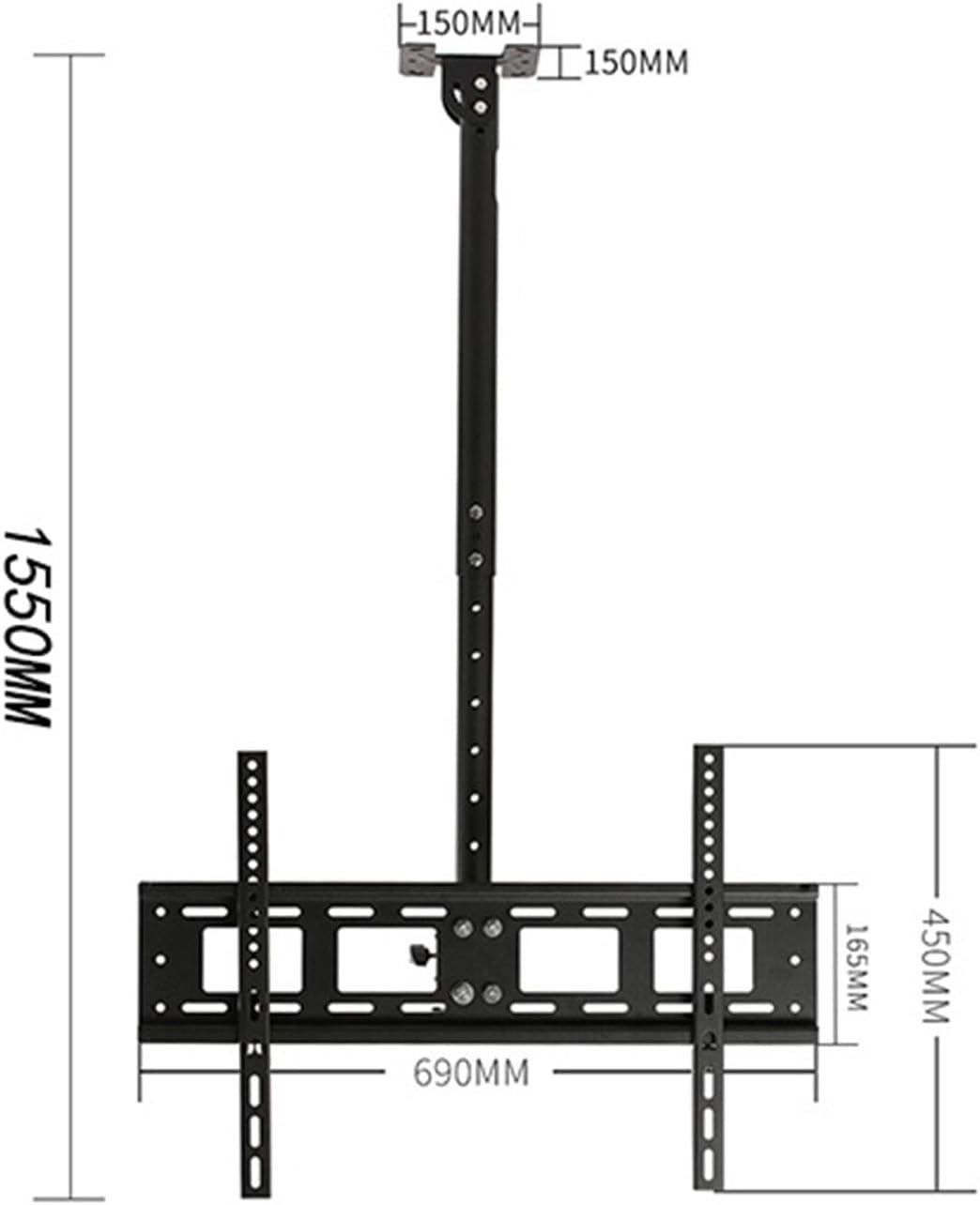 TV Mount Stands TV Wall Mount Ceiling TV Mount Bracket,Full Motion 360 Deg Rotation Tilt Swivel TV Mount,Can 90° Flip Down,65,155cm