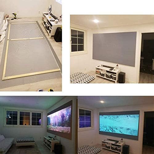 60"-130" Projector Screen Anti-Light Curtains 16: 9 Portable Home 3D Digital Curtain Pojector Curtain Projection Screens(130 inch)