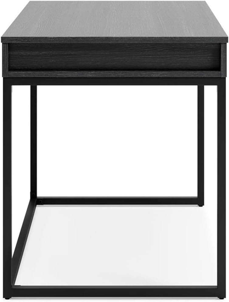 BOWERY HILL Contemporary Wood Home Office Desk in Black Finish