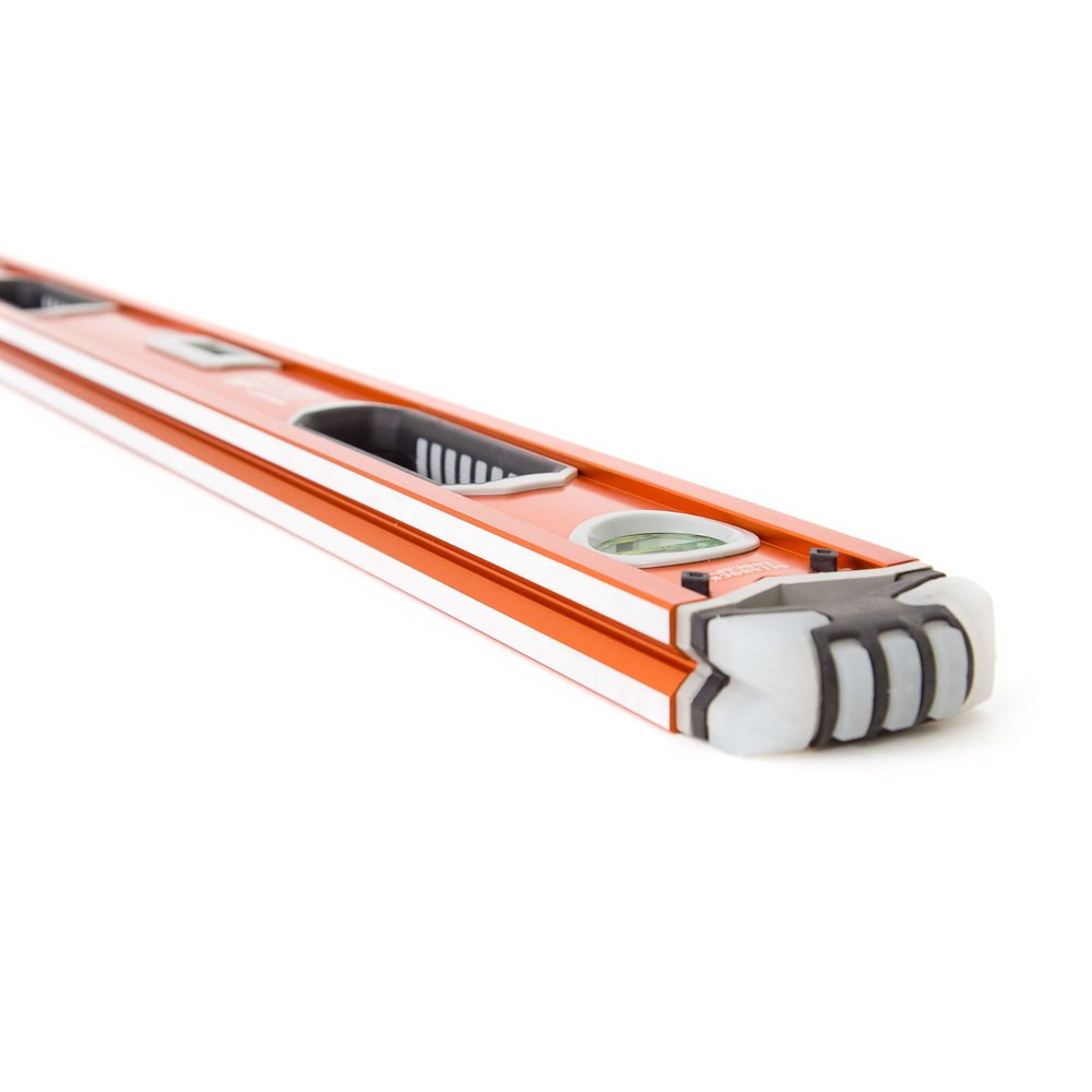 Swanson Tool Co SVB78M 78 inch Savage Magnetic Anodized Aluminum Box Beam Level with Gelshock End Caps and 3 Bubble Vials for 0°/90°/45° Measurements—Contractor Series