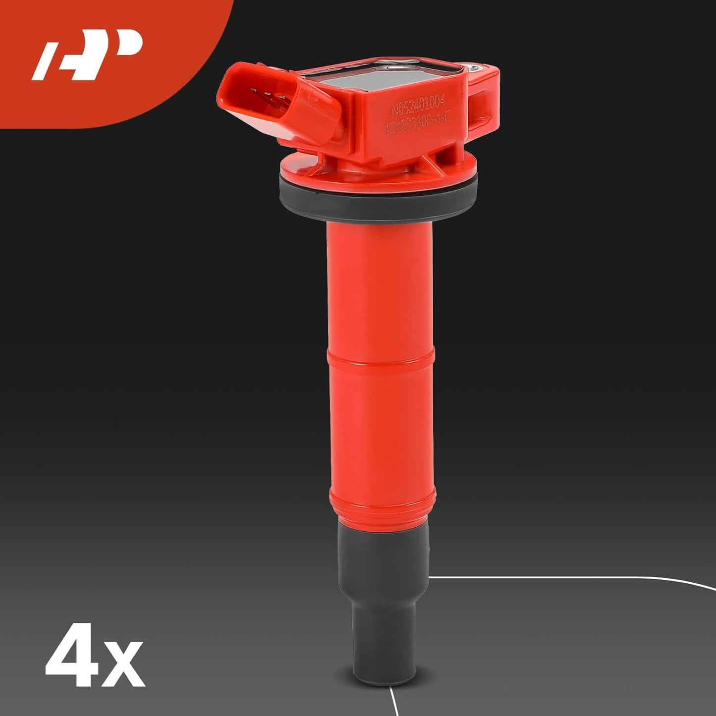 A-Premium (Red) Set of 8 Ignition Coil Pack and Iridium Spark Plugs Compatible with Toyota Camry, RAV4, Corolla, Highlander, Matrix, Solara & Scion tC, xB & Lexus HS250h & Pontiac Vibe, 2.0L 2.4L