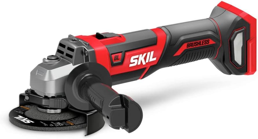 SKIL PWR CORE 20 Brushless 20V 4-1/2 Angle Grinder, Included 5.0Ah Battery, PWRJump Charger and PWRAssist USB Adapter - AG2907-1A