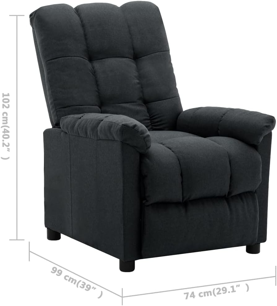 vidaXL Recliner Chair, Electric Leisure Cozy Recliner for Home Theater Cinema, Adjustable Versatile Sleeper Chair for Living Room, Dark Gray Fabric