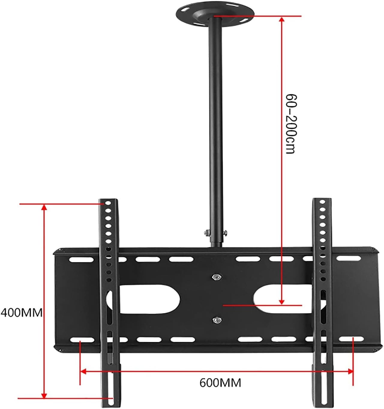 Tilt 360° Swivel TV Bracket, Adjustable Ceiling TV Mount, Fits Most 32-70inch LCD Flat Screen and Curved TVs, Max 600x400mm