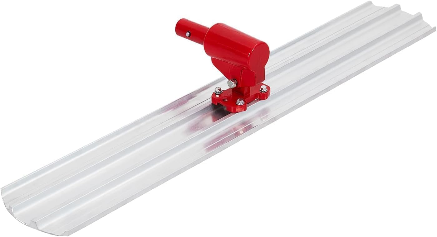 48"x8" Bull Float Kit, Aluminum Magnesium Alloy Concrete Float with Adjustable Bracket, 4 Handles & Carrying Case, Round End Finishing Tool Cement Tool