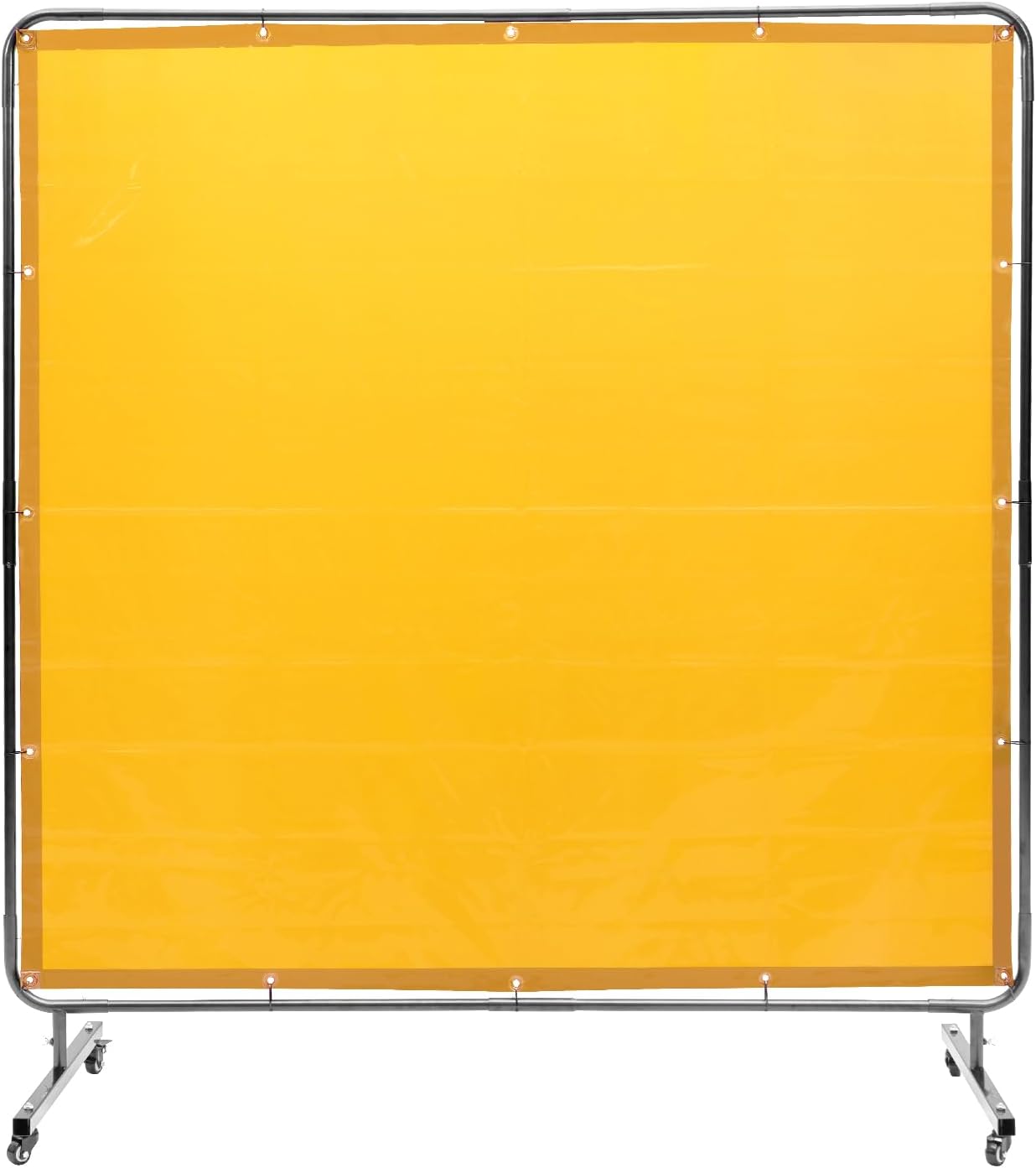 VEVOR Welding Screen with Frame, 6' x 6' Welding Curtain Screen, Flame-Resistant Vinyl Welding Protection Screen on 4 Swivel Wheels (2 Lockable), Moveable & Professional for Workshop/Industrial, Green