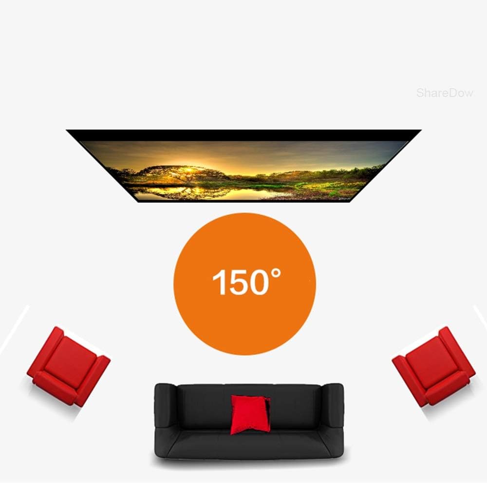 60-84 Inch 16:9 Manual Pull Down Projector Screen Self Locking Matte White Fabric Fiber Glass Movie Screen for Home Theater (Size : 60 inch) ()