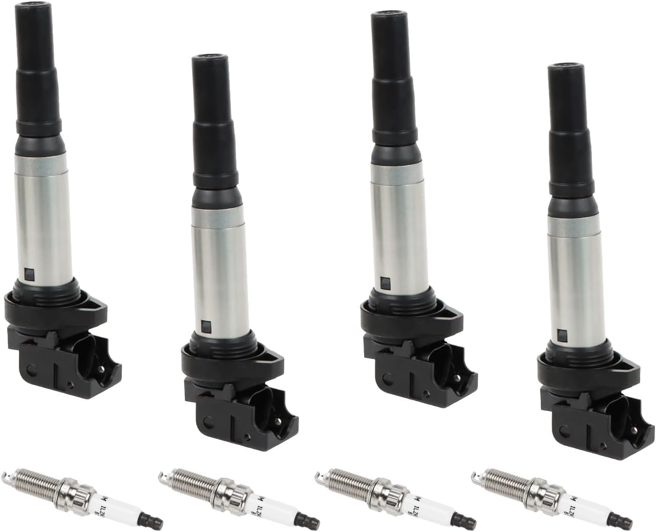 4PCS UF529 Ignition Coils & Iridium Spark Plugs Compatible with 2014-2016 Au-Di Q7 S6 Go-lf Je-tta CC Volk-swagen Allroad & Quattro Eos Replace OE 06E905115E 06H905115B