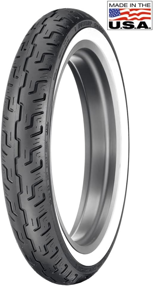 100/90-19 (57H) Dunlop D401 Front Motorcycle Tire Wide White Wall for Harley-Davidson Sportster 883 Low XL883L 2005-2010