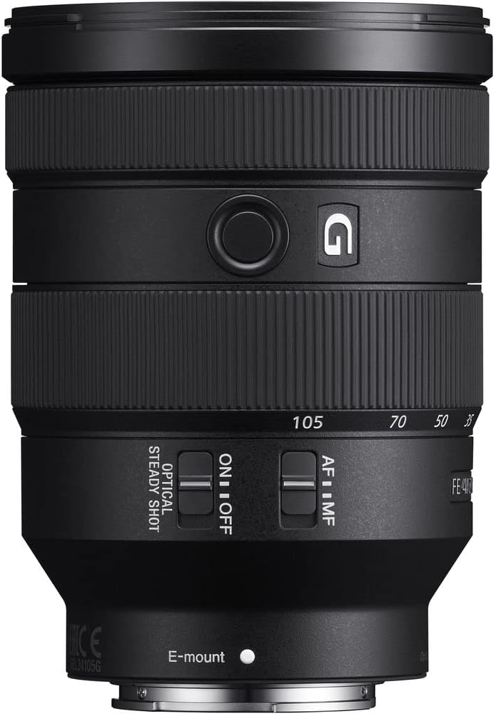 Sony FE 24–105mm F4 G OSS Standard Zoom Lens (SEL24105G/2) – Full-Frame E-Mount | Constant F4 Aperture | Filter Kit, Backpack, 64GB Card, Card Reader, Flex Tripod and More