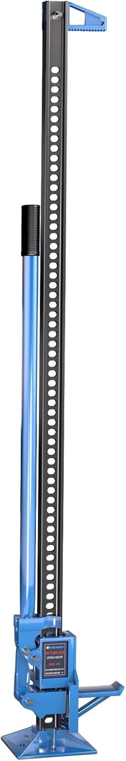 48" Farm Jack,3 Ton/6600 Lbs Capacity Utility High Lift Farm Jack, Ratchet Utility Jack with Adjustable Height, Heavy-Duty for Tractors,Trucks,Blue
