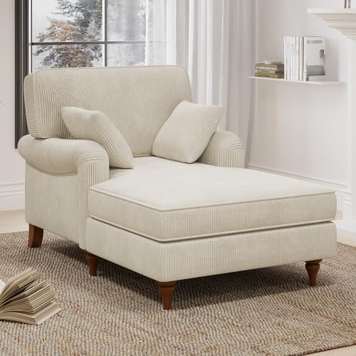Sleeper Sofa Chair 3-in-1 Convertible, Pullout Sofa Bed with Adjustable Backrest and Thicked Cushions, Linen Fabric Armchair for Living Room, Bedroom, Apartment (White)