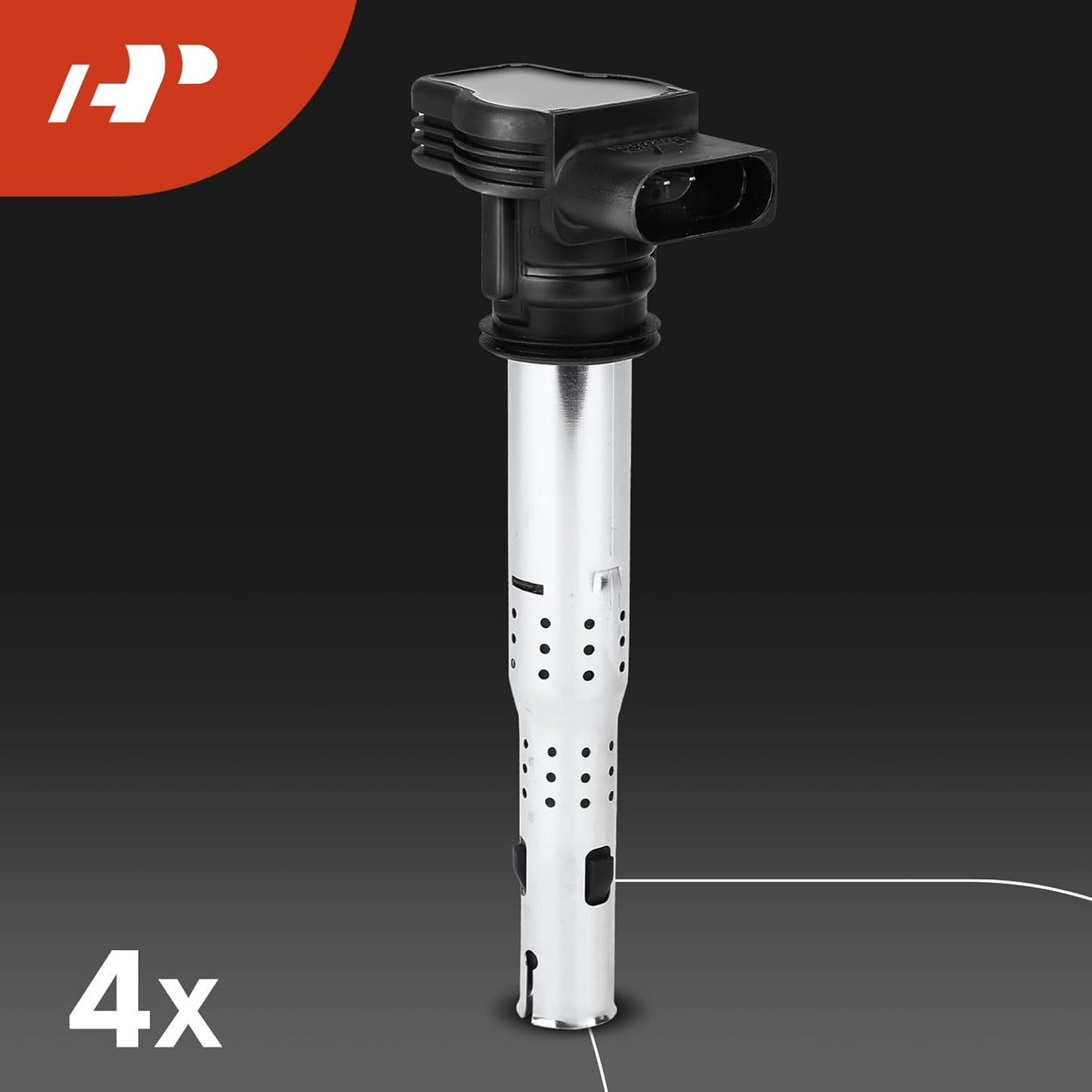 A-Premium Set of 4 Ignition Coil Pack and Iridium Spark Plugs Compatible with Audi A3 2004-2013, A4 2005-2016 & Volkswagen Jetta 2005-2015, Tiguan 2009-2017 & More, 2.0L 2.5L