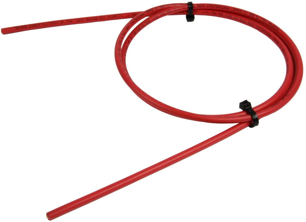 TEMCo 10 AWG/Gauge Solar Cable - Made in The USA 100 Feet Black (Variety of Lengths Available)