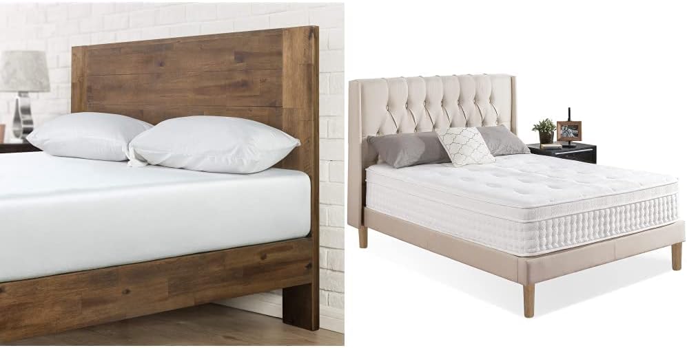 ZINUS Tonja Wood Platform Bed Frame with Headboard, Mattress Foundation with Wood Slat Support, No Box Spring Needed, Easy Assembly, Queen
