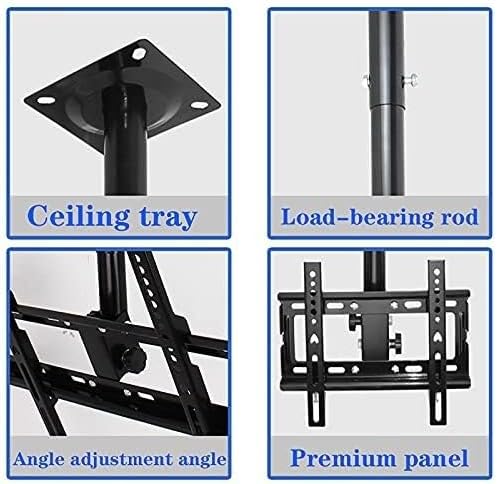 Adjustable Ceiling TV Mount Bracket Full Motion Height Stand, 360° Rotation Tilt Swivel Hanging Design Fits 32–55 Inch TVs, Max Load 132lbs