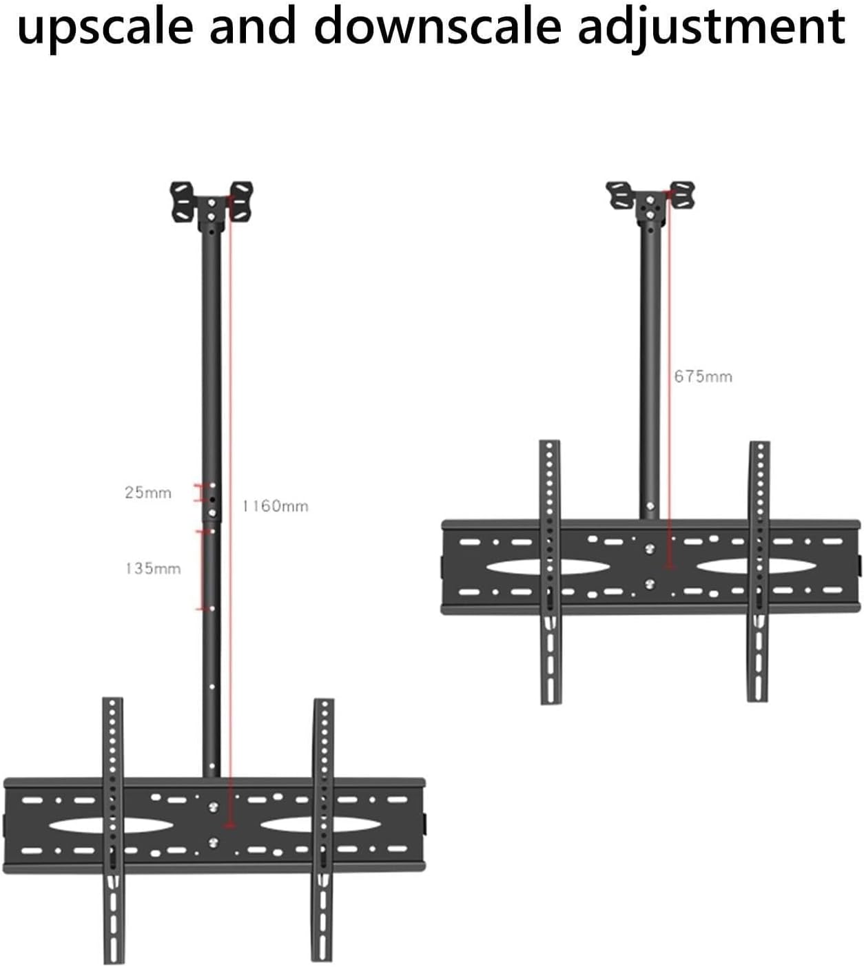 Adjustable Ceiling TV Mount Bracket for 40-70 Inch TVs, Full Motion, Height Adjustable, Tilt Swivel,Ceiling/Walls(2.5)