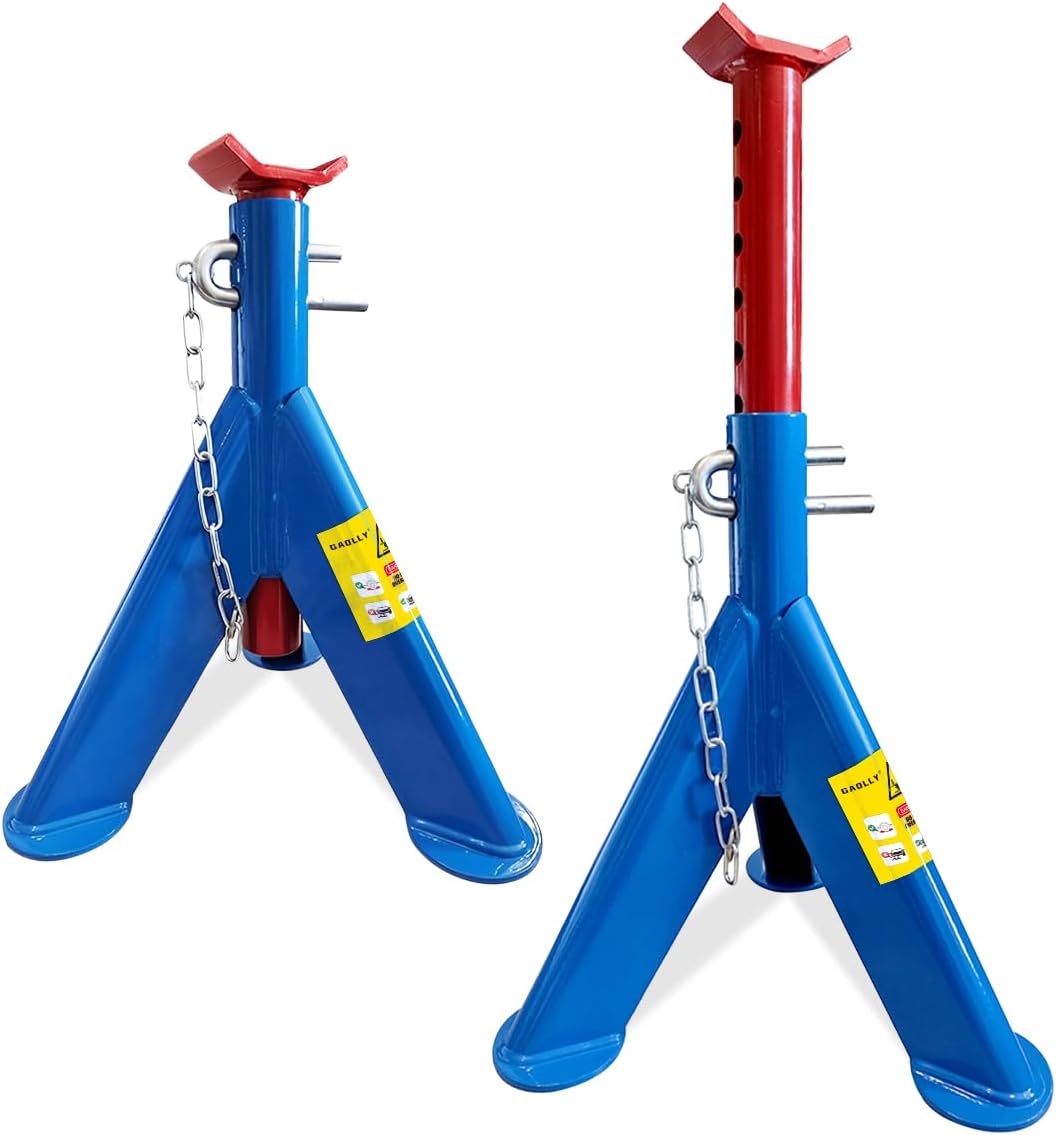 Car Jack Stands 3 Ton with Double Locking and Large Foot Base for Lifting Cars,SUVS,MPVS, Heavy Duty Steel, 6600 lb Capacity, 2 Packs