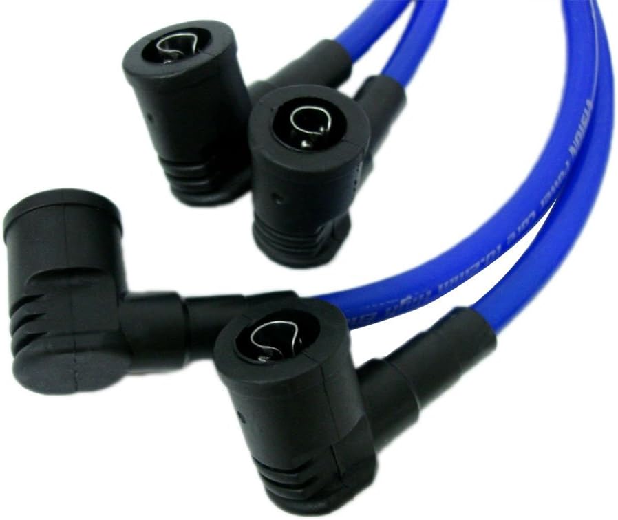 VMS RACING 94-01 10.2mm High Performance Engine Spark Plug Wires Wire Set in Blue Compatible with Honda Acura Integra B18 B18B DB7 DB8 DC2 DC3 DC4 SiR 2 GSR ITR Type R DOHC VTEC Non-VTEC 94-01