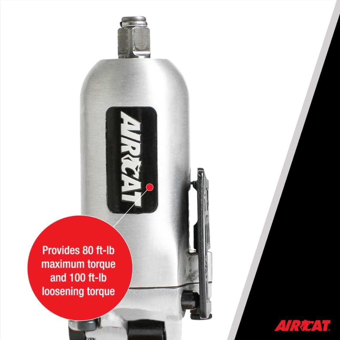 AIRCAT Pneumatic Tools 1320: 3/8-Inch Butterfly Impact Wrench with Built-In Air Inlet 100 ft-lbs of Torque