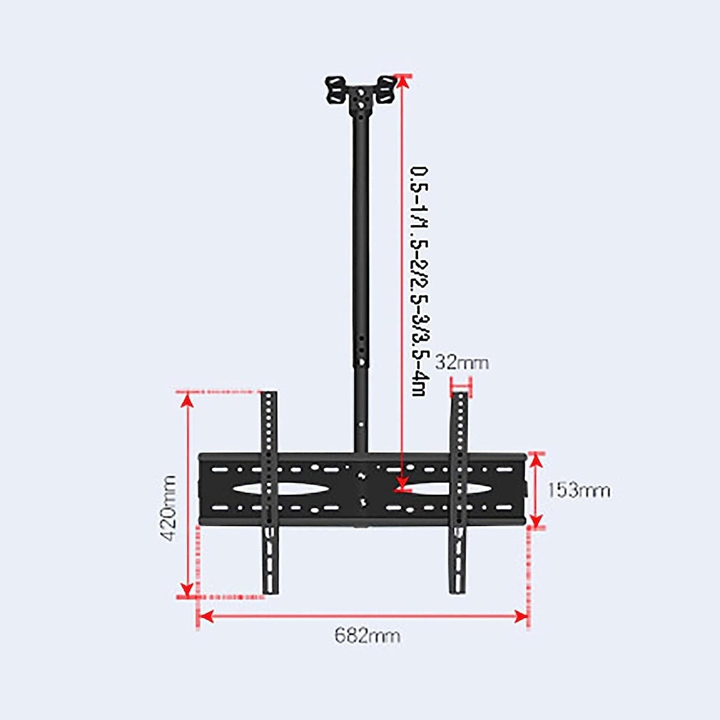 Adjustable Ceiling TV Mount Smooth Rotation & Tilt Extends for 32 72 Inch LED Screens Supports Up to 110 lbs Perfect for Home Theaters & Living Rooms