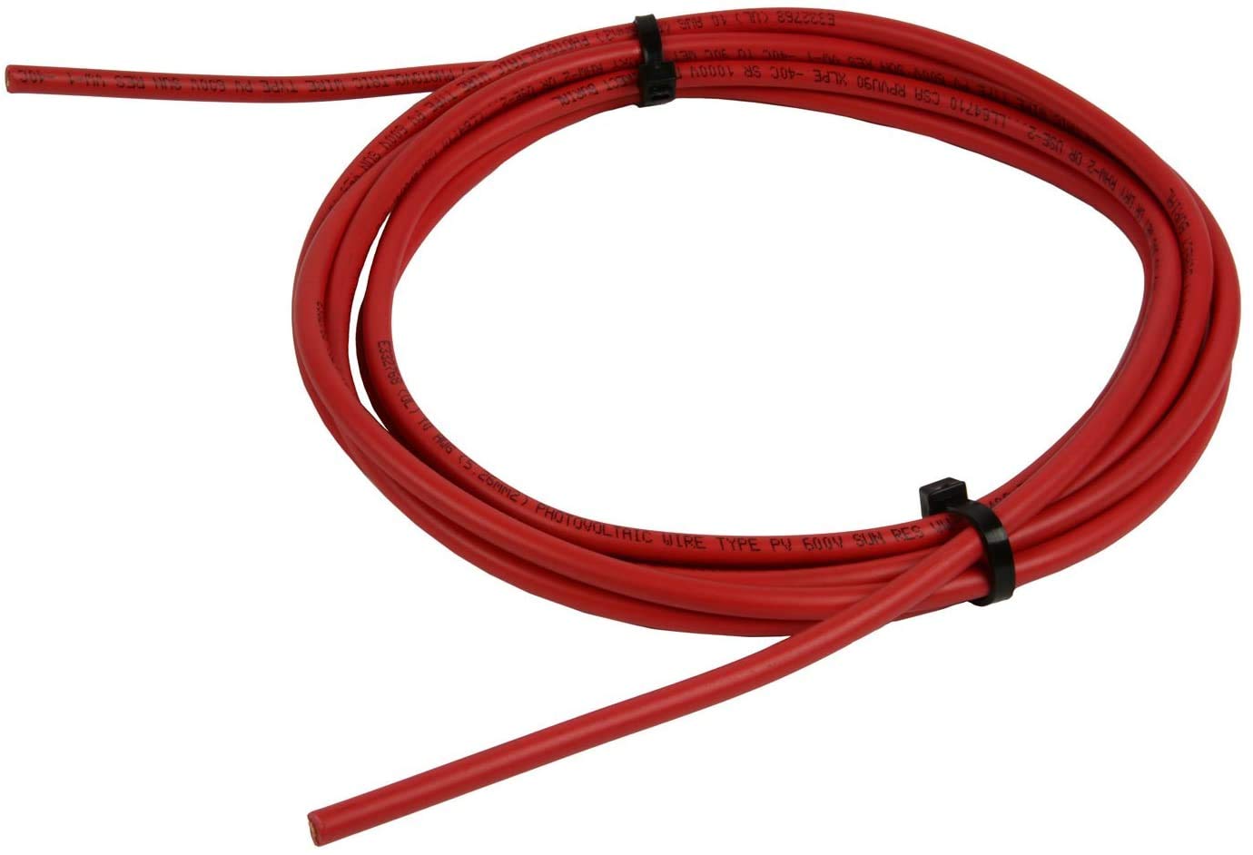 TEMCo 10 AWG/Gauge Solar Cable - Made in The USA 100 Feet Black (Variety of Lengths Available)