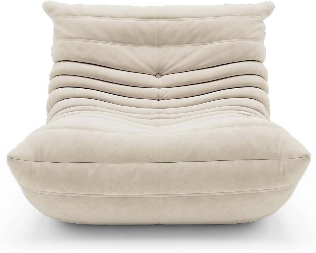 VOMXUF Sofa, Oversized Armless Fireside Chair, Soft Suede Floor Lounge Chair Lazy Sofa Accent Chair for Living Room Bedroom Salon Office
