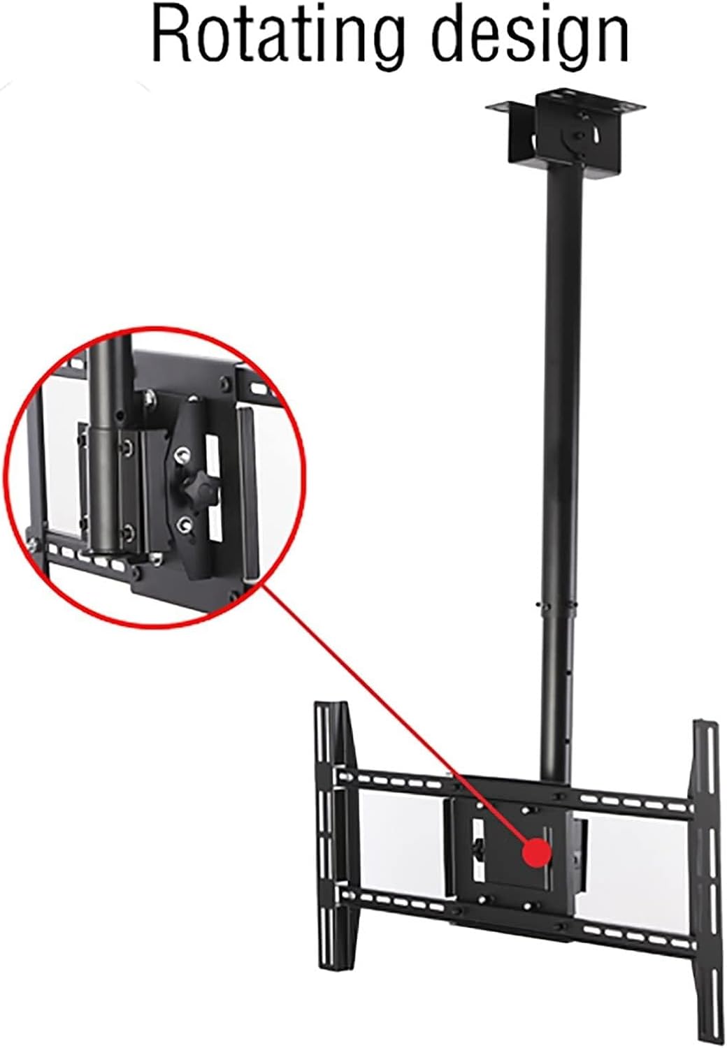Adjustable Ceiling TV Mount, Swivel & Tilt TV Bracket for 55-75 Inch TVs, Max Load 176 lbs, 3.6m Extension, Wall or Ceiling Installation(2.6m)