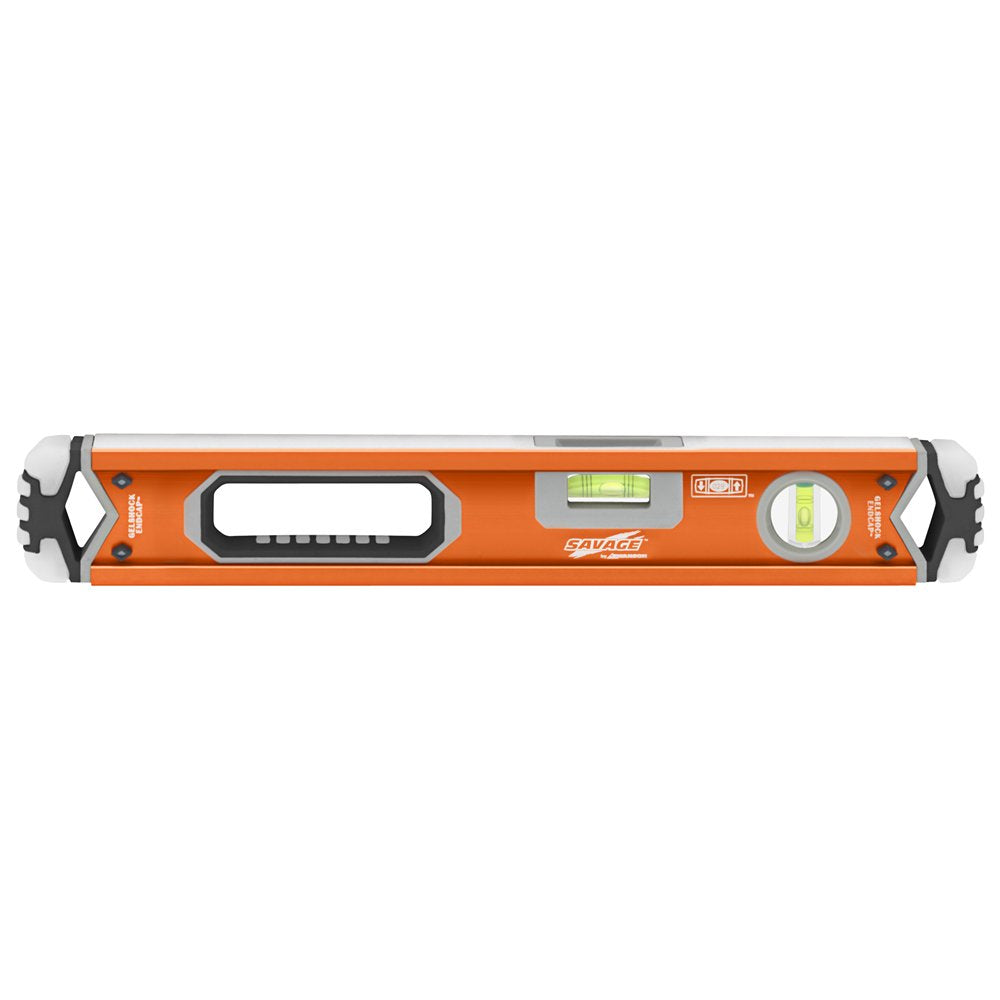 Swanson Tool Co SVB78M 78 inch Savage Magnetic Anodized Aluminum Box Beam Level with Gelshock End Caps and 3 Bubble Vials for 0°/90°/45° Measurements—Contractor Series