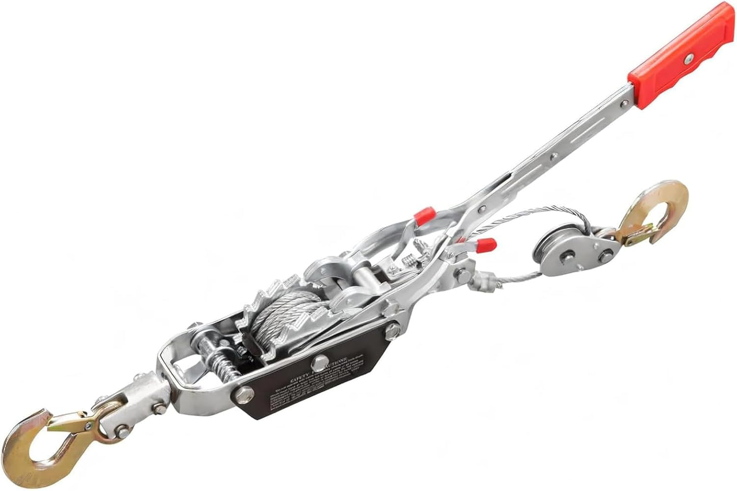 BIG RED T32054 Torin Come Along Winch, 4 Ton (8,000 lbs) Pulling Capacity, 12ft Steel Cable,3 Hooks, Heavy Duty Power Puller Tool with Dual Gears,Hand Winch Cable, Automotive Hoist Winch Puller,Red