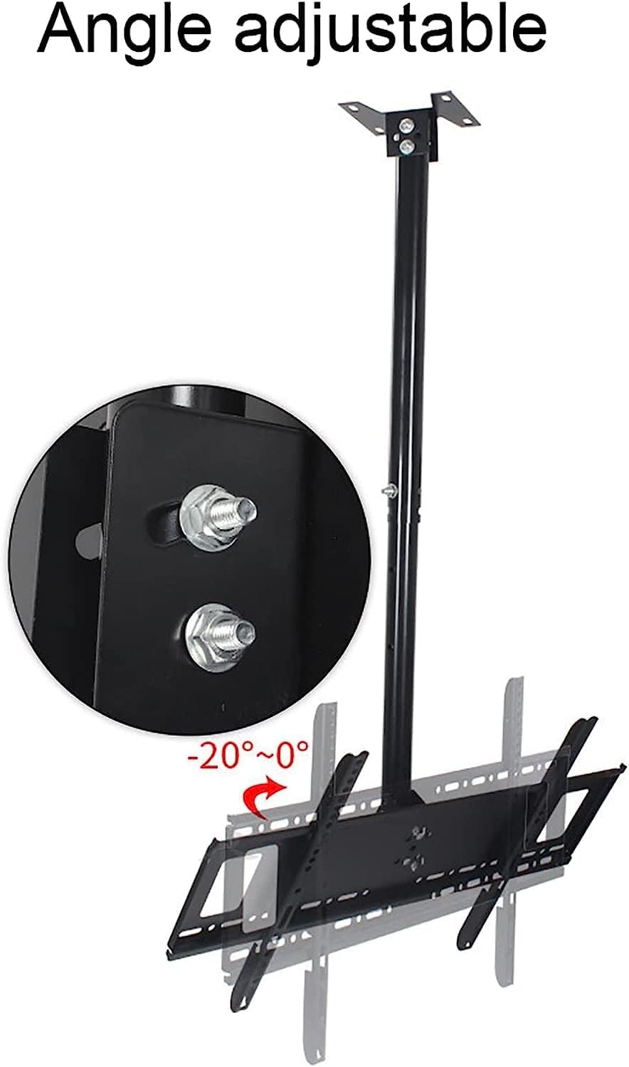 TV Stand TV Unit, Ceiling TV Mount, Adjustable Height Telescoping Tilt and Swivel, TV Pole Holds Up to 82lbs/37.5kg, Max VESA 600x400mm TV Mount TV Stand