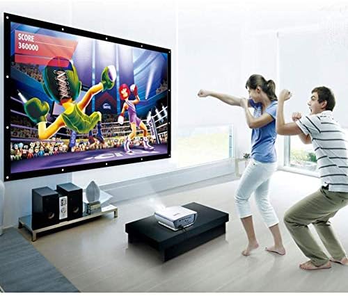Thicken Projector Screen,120/150 inch 16:9,Foldable Portable White Projection Screen Polyester Outdoor Home Theater (Size : 120 inch)