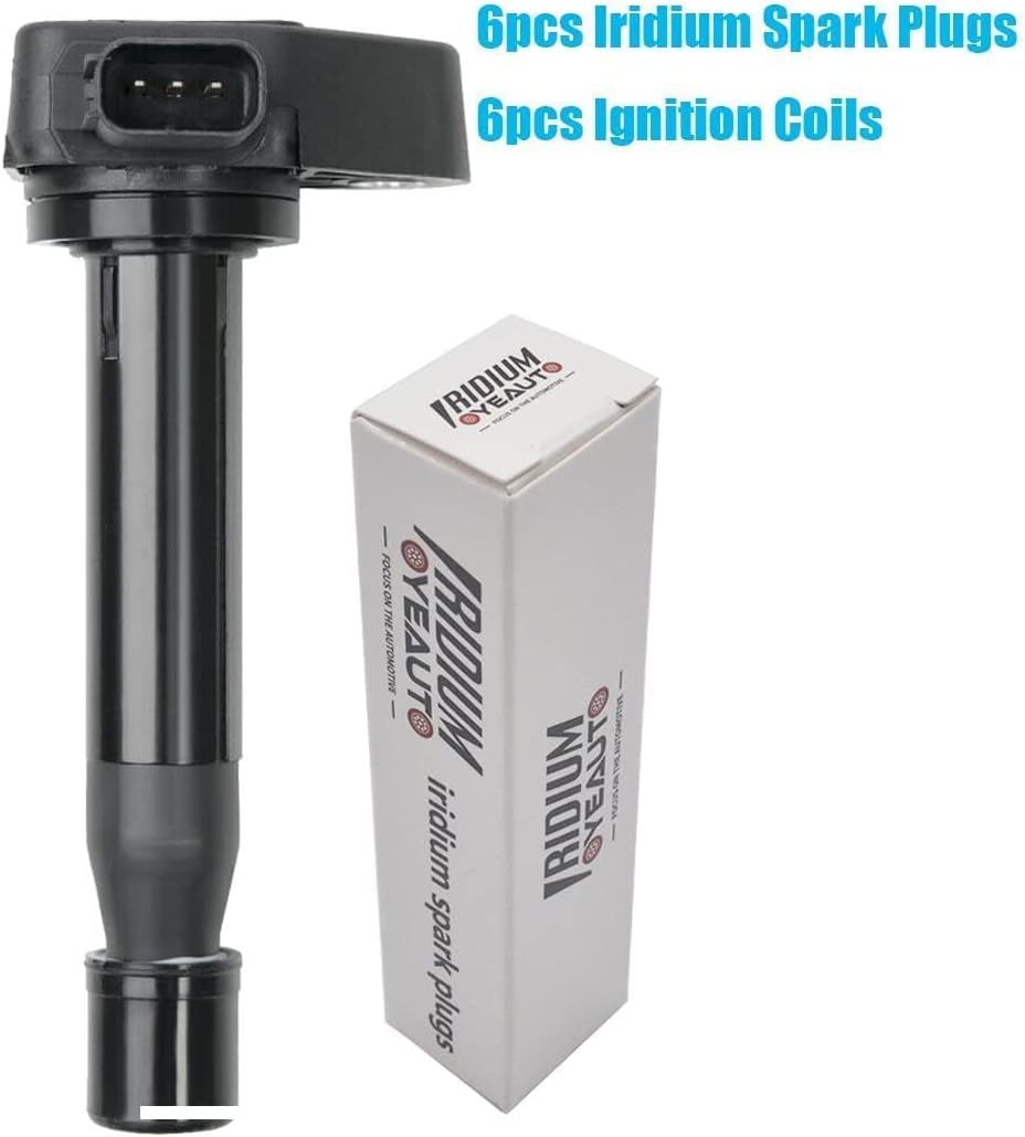 UF242 Ignition Coil Pack 30520-P8E-A01 and Iridium Spark Plugs 4503 Set of 6 Fit For Honda Accord 2000-2007 Odyssey 1999-2007 2008-2010 EX LX Pilot 2003-2008 Ridgeline 2006-2008 Acura MDX TL V6