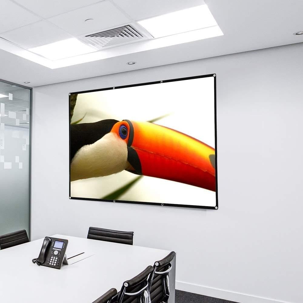 120 Inch 4:3 Foldable Projector Screen White Portable Home Theater Wall Mounted for 3D LED LCD DLP Projectors
