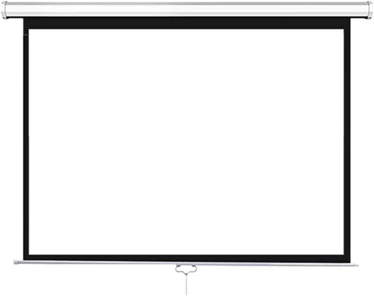 Wall-Mounted HD Manual Wrinkle-Free Manual Screen Self-Locking Screen Projector Screen, for Home Theater Classroom Or Office Presentation (16:09 84inch)