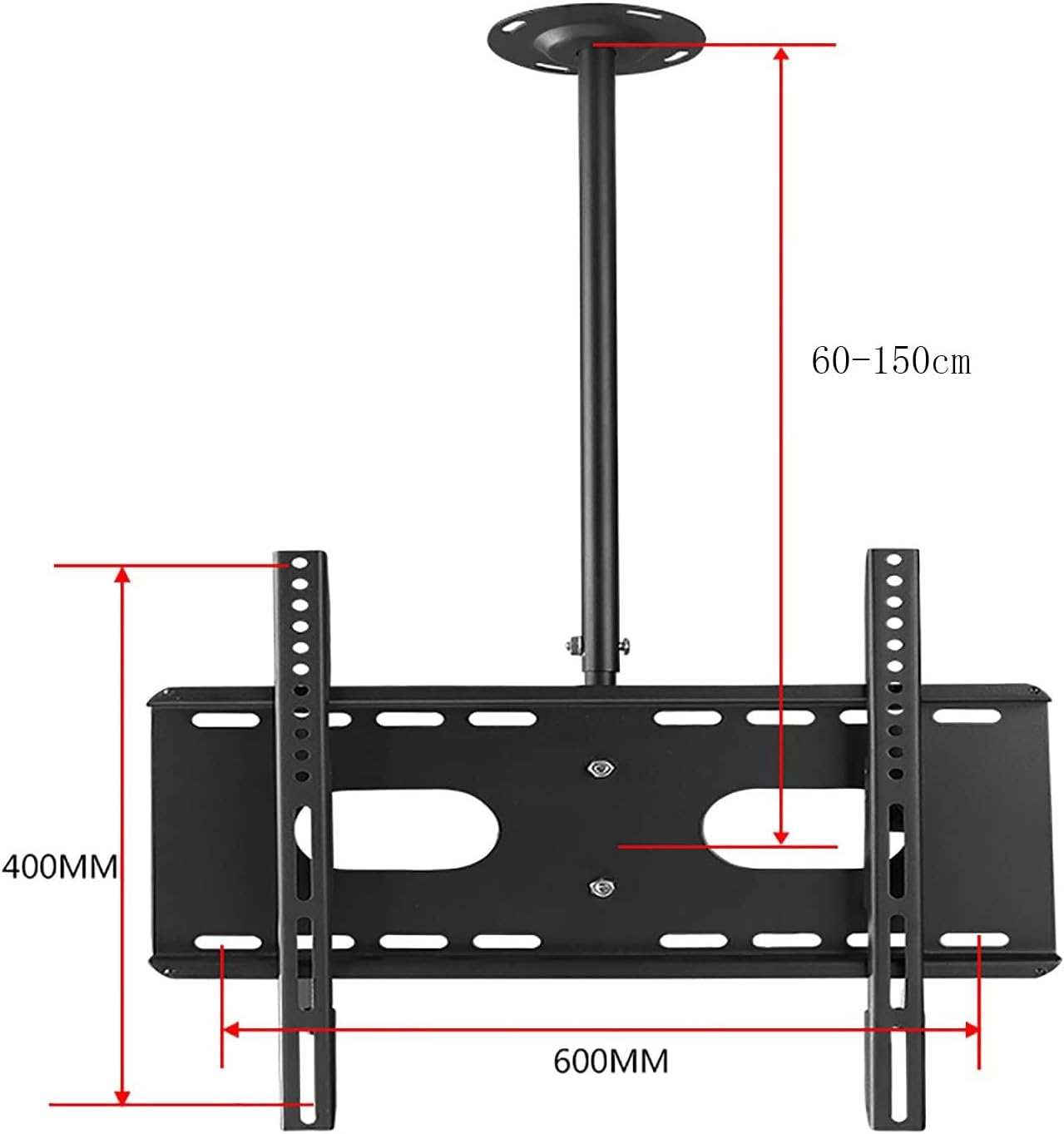 Tilt 360° Swivel TV Bracket, Adjustable Ceiling TV Mount, Fits Most 32-70inch LCD Flat Screen and Curved TVs, Max 600x400mm