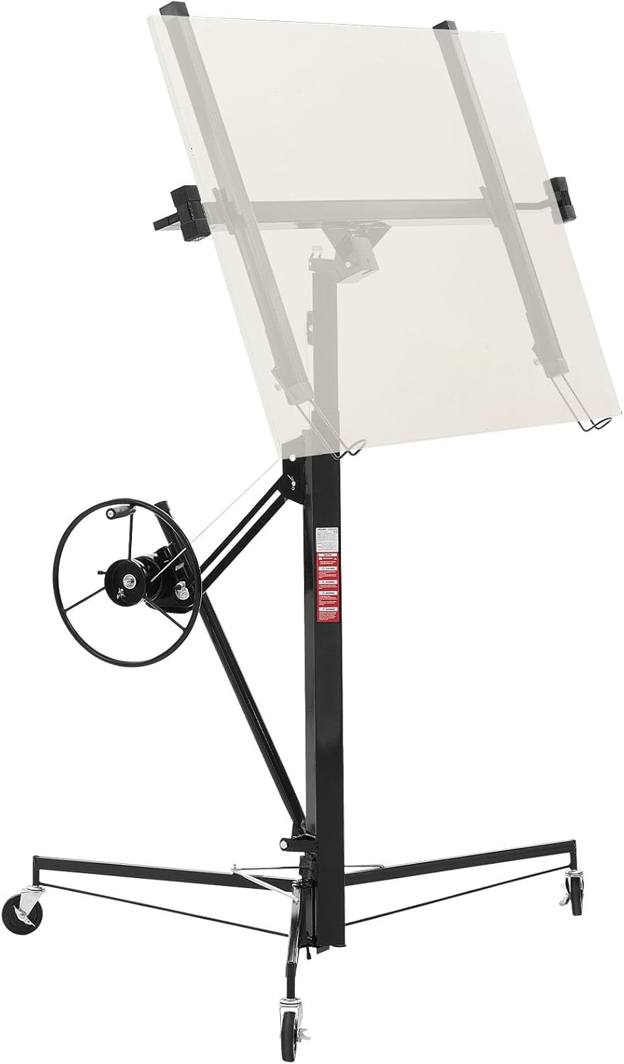VEVOR Drywall Lift Sheetrock Lift 11FT, Drywall Rolling Lifter Panel, 150lb Weight Capacity Panel Hoist Jack Tool, Steel Material w/Telescopic Arm & 3 Lockable Wheels, 48x192 in Plasterboard Size