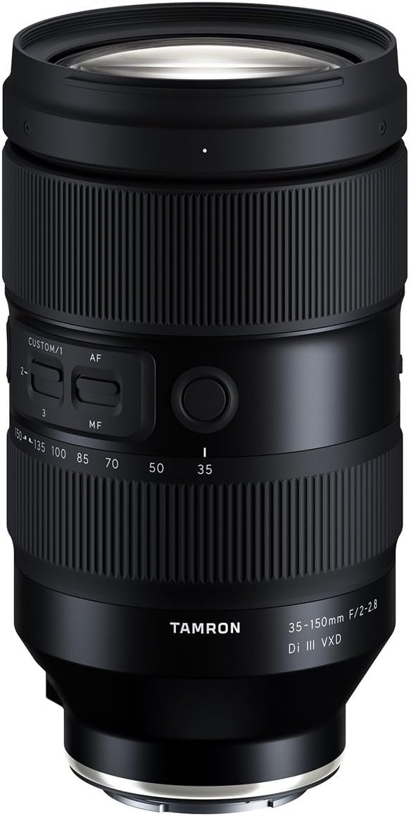Tamron 35-150mm f/2-2.8 Di III VXD Lens for Sony E Bundle with Backpack, 82mm Filter Kit, 82mm VND Filter, Camera Strap, Lens Cleaner, Cleaning Kit, Universal Lens Cap Tether