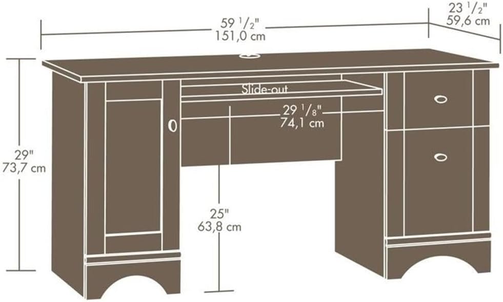 BOWERY HILL Wood Home Office Computer Desk with Tower Drawer in Brushed Maple