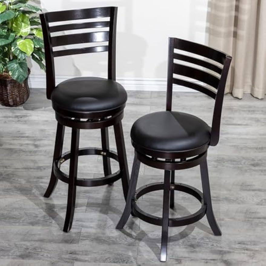 Swivel Chair 360, Living Room Chair Vintage Armless Bonded Leather Comfy Modern Home Furniture 17" L X 17" W X 40" H
