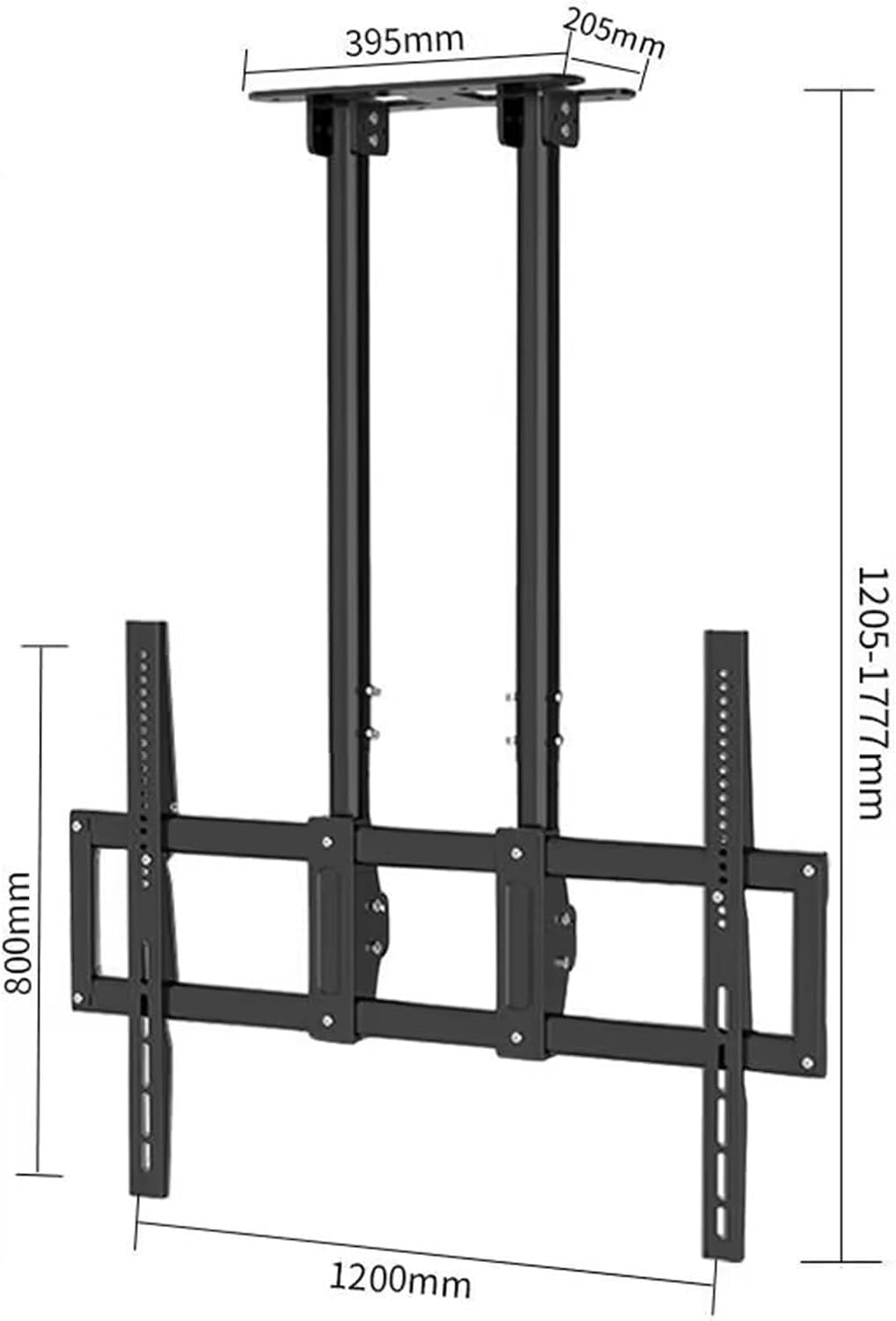 Adjustable Tilt TV Ceiling Mount, Height Adjustable Double Pole TV Mount, 0-30° Tilt(60 cm)