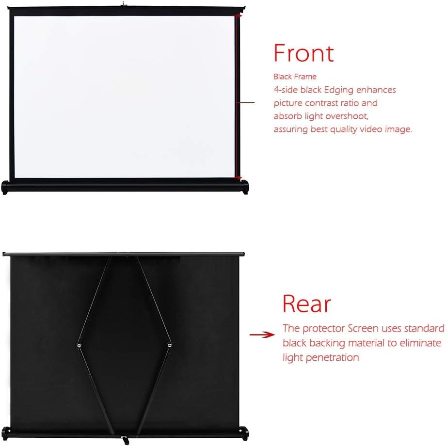 40-inch 4:3 Projection Screen Portable Folded Front Projection Screen for DLP Projector Handheld Projector