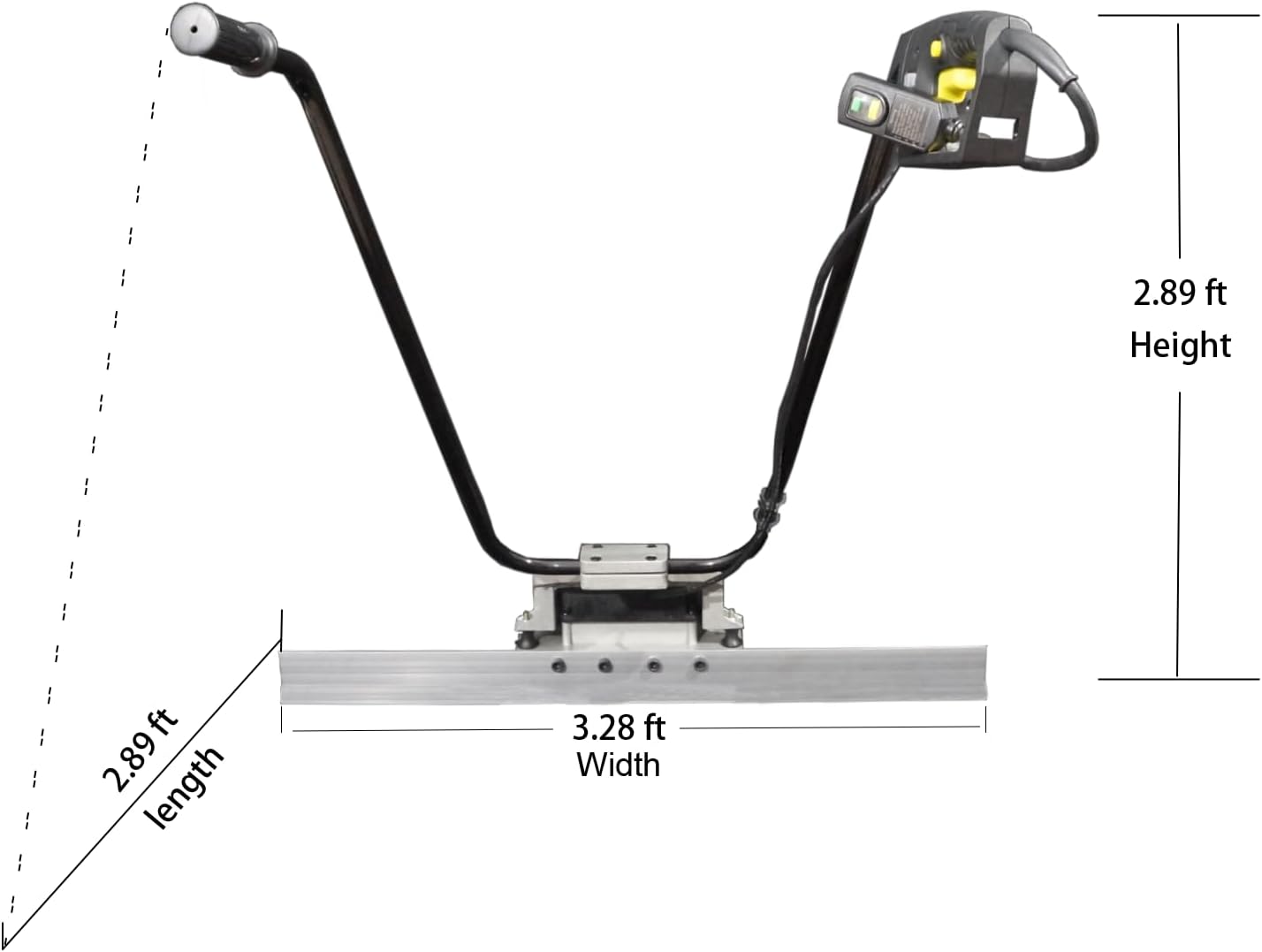 SOLAR CROWS Corded Electric Concrete Power Screed - Heavy Duty Vibratory Leveling Tool with an 1M (3.3 Feet) Harden Blade, Wet Cement Finishing Machine for Road Construction & Floor Smoothing