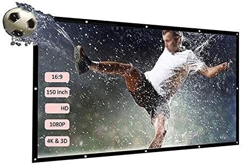 150 Inch 16:9 Portable Projector Screen, HD Foldable Wall-Mounted Projection Screen for Home Theater, Travel, and Outdoor Use
