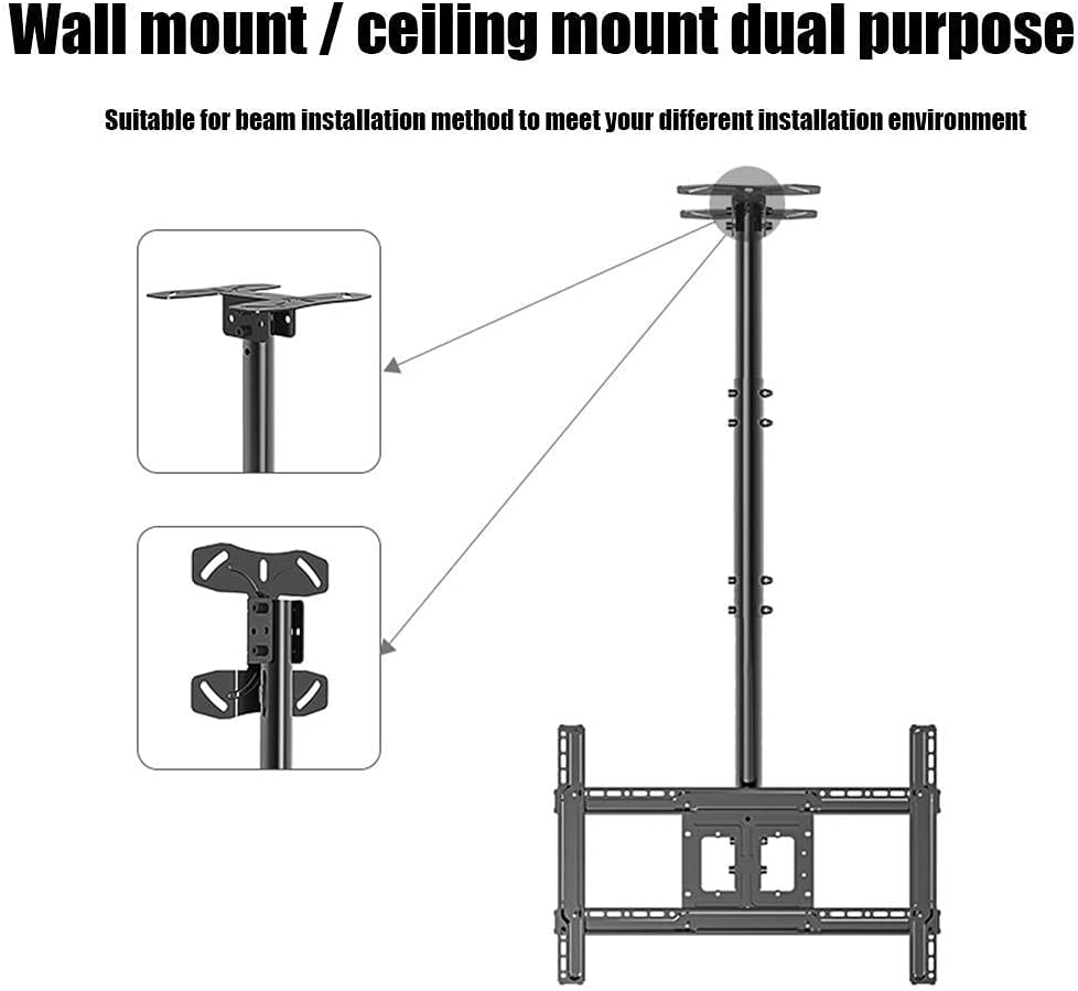 TV Mount,Sturdy Ceiling TV Mount,Sturdy 32-70 inch Ceiling-Mount/Wall-Mount TV Bracket Stand Adjustable Height Ceiling TV Mount Bracket for LED LCD Flat Panel TVs